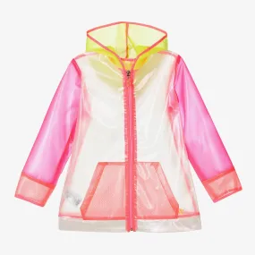 Girls Pink Transparent Raincoat