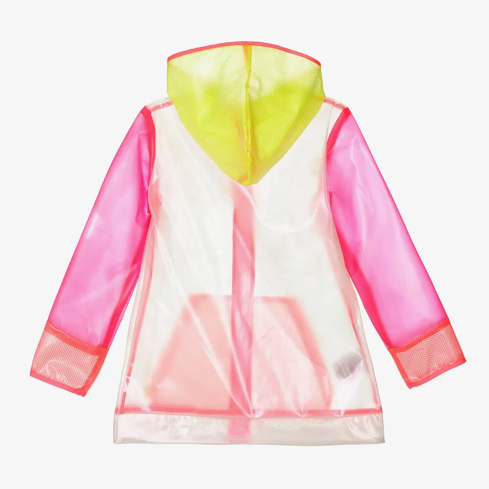 Girls Pink Transparent Raincoat