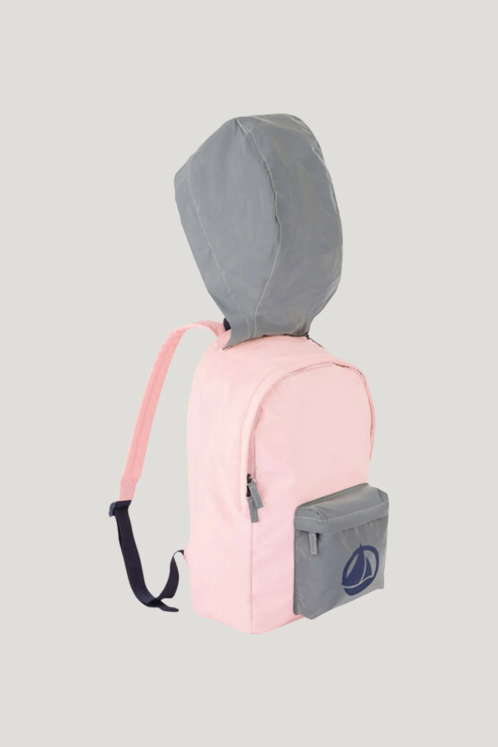 Girl's Pink With Grey Hoodie Backpack