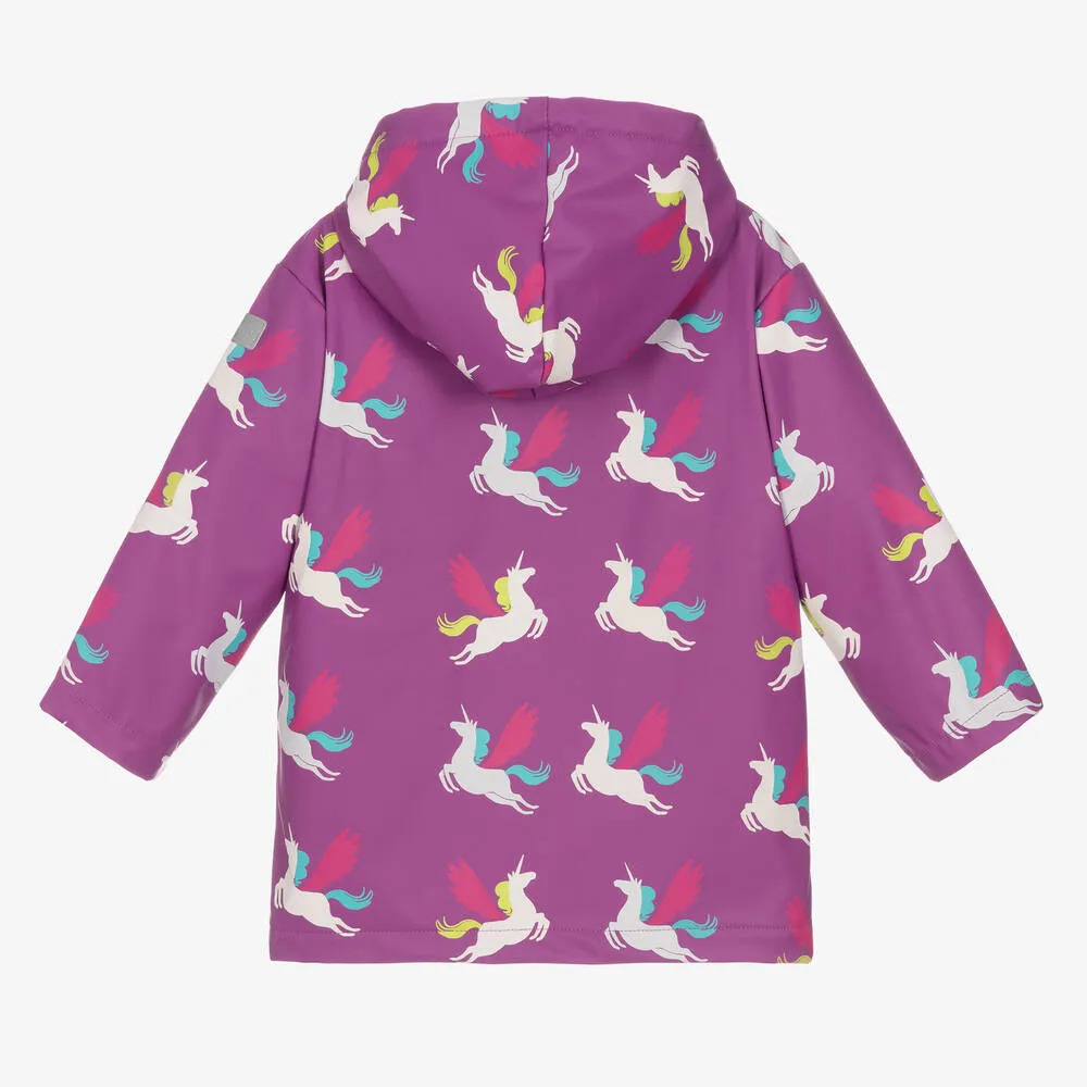 Girls Purple Pretty Pegasus Raincoat