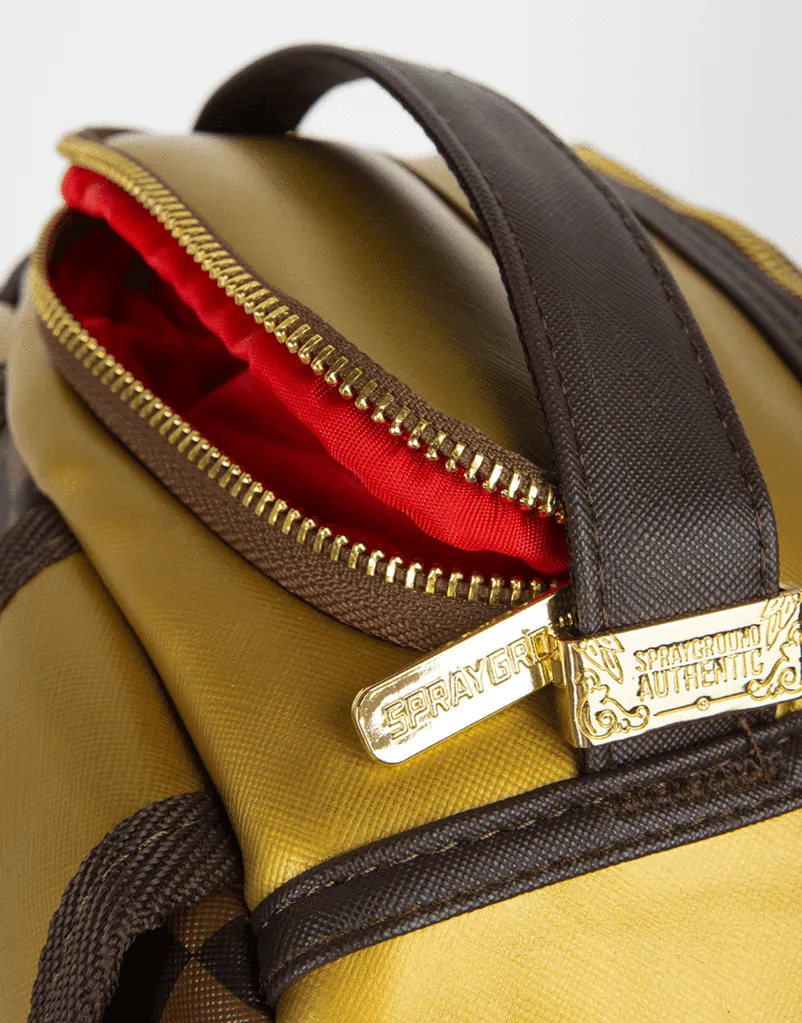 GOLD CHECKERED DRIPS  BACKPACK - GOLD