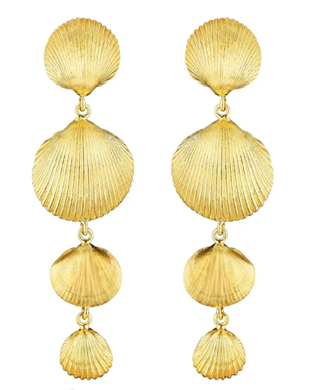 Gold Shell Drop Earrings