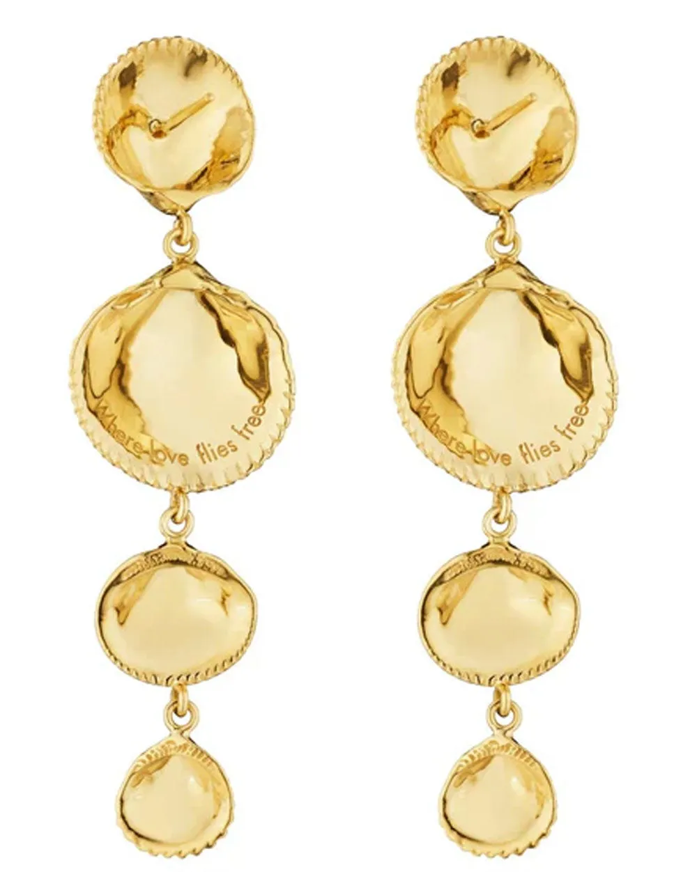 Gold Shell Drop Earrings