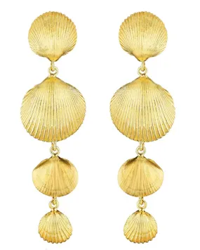 Gold Shell Drop Earrings