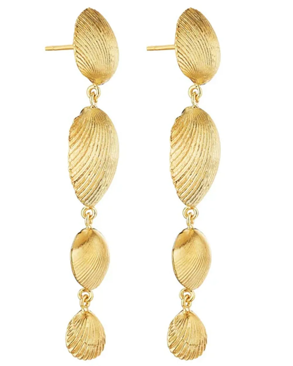 Gold Shell Drop Earrings