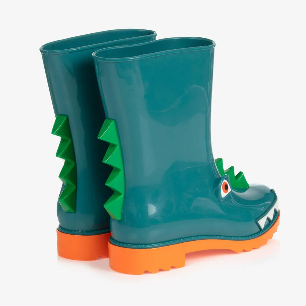 Green Dino PVC Rain Boots