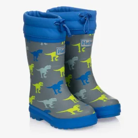 Grey Dinosaur Rain Boots