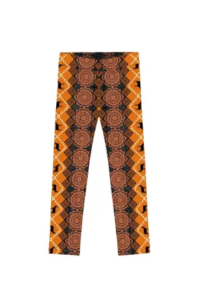 Gypsy Mind Lucy Cute Brown Boho Print Luxe Fall Leggings - Girls