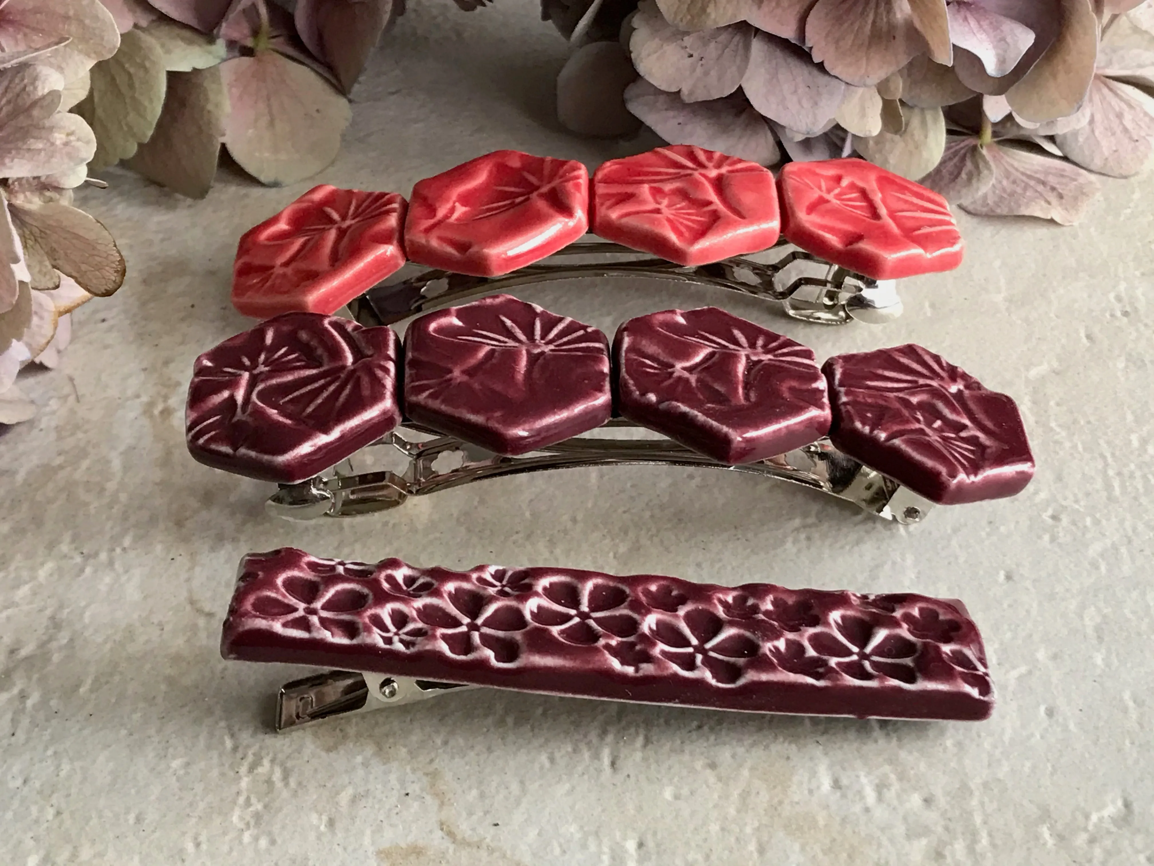 Handmade Artisan Barrettes - Alligator and French Clip