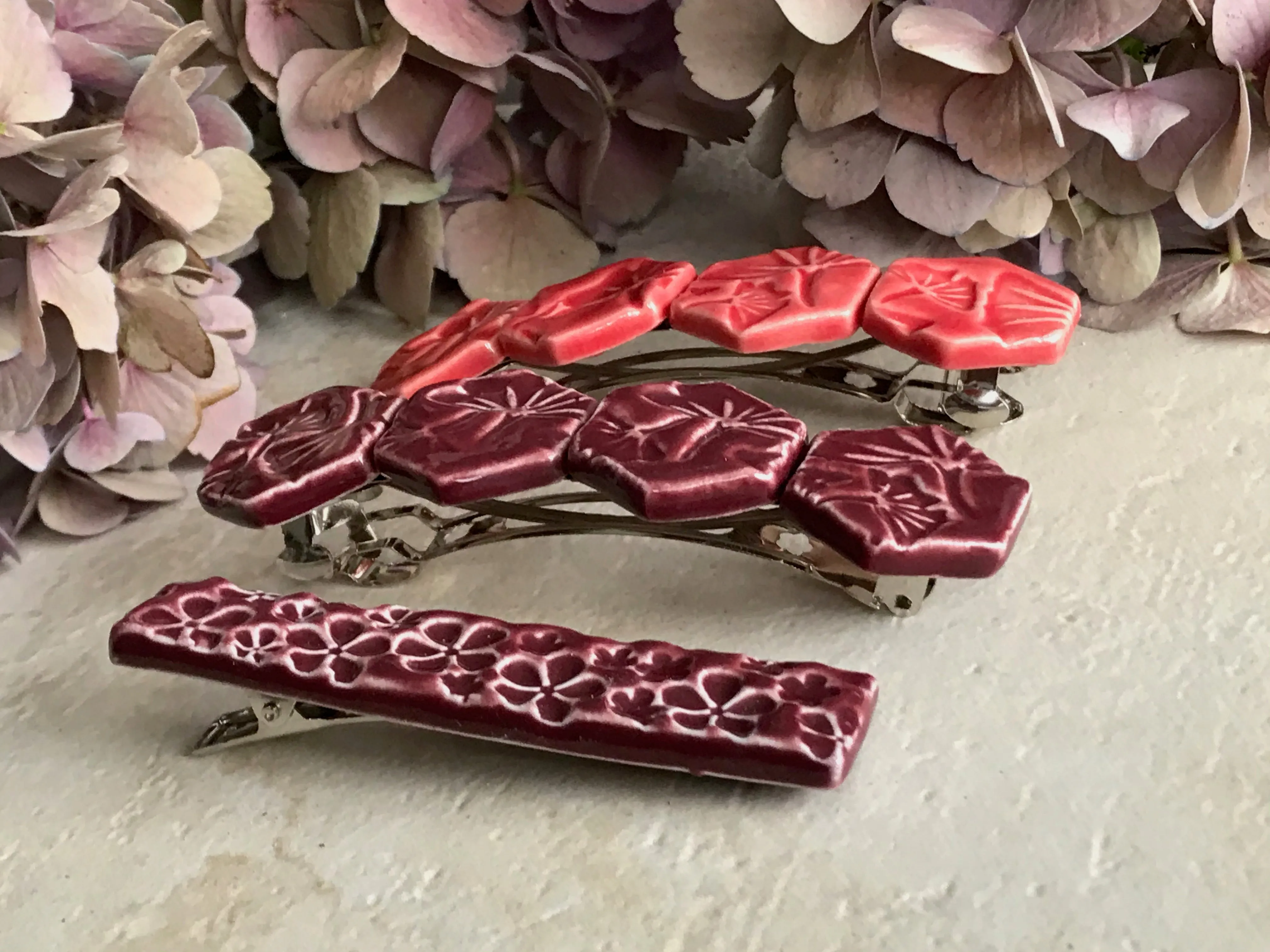 Handmade Artisan Barrettes - Alligator and French Clip