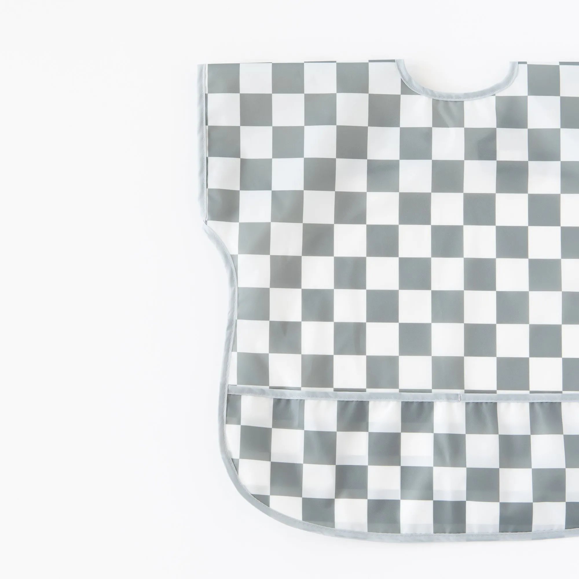 Junior Bib: Charcoal Check