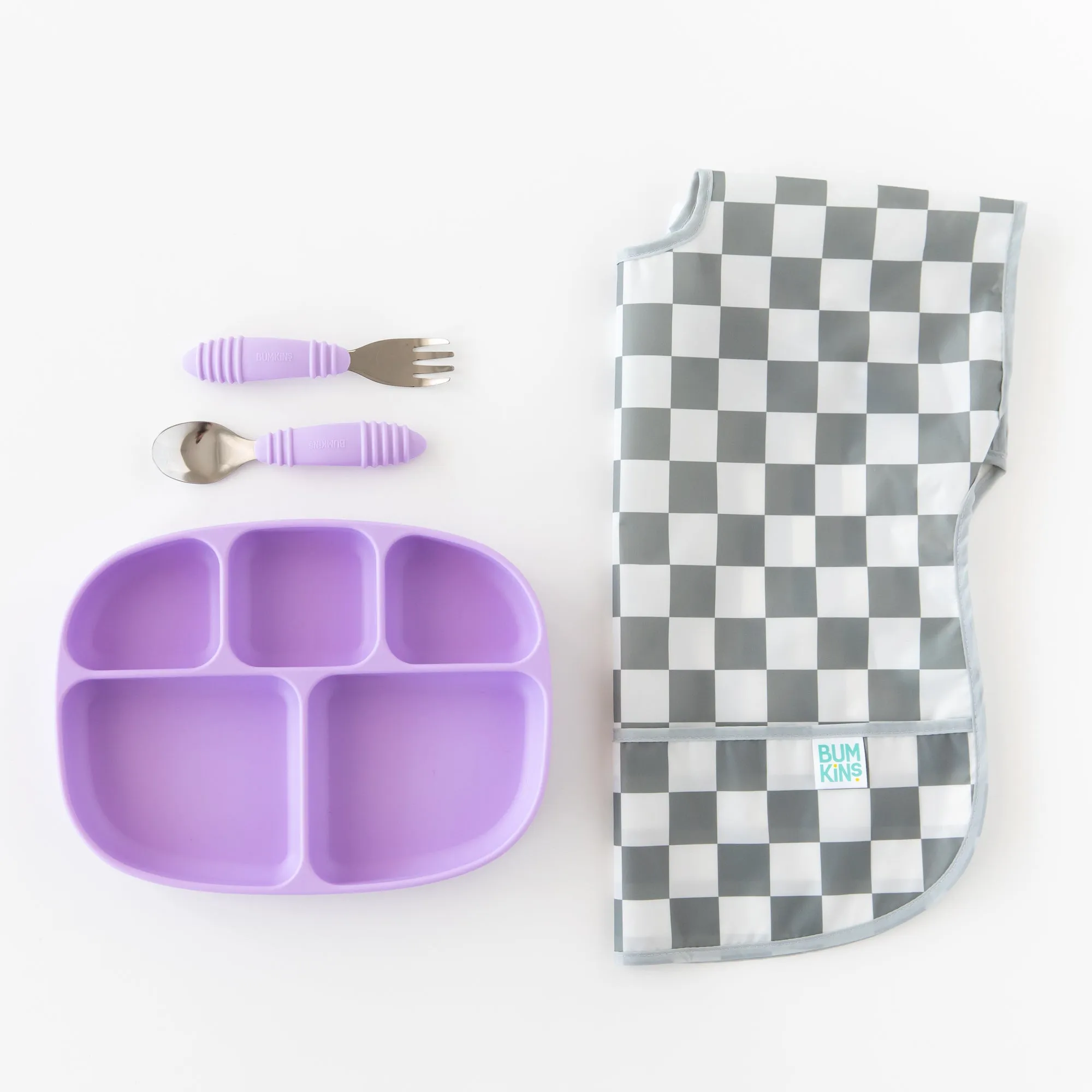 Junior Bib: Charcoal Check