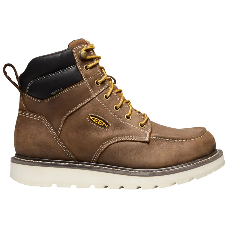 Keen Mens Cincinnati Soft Toe Waterproof Wedge Boot- Belgian/Sandshell