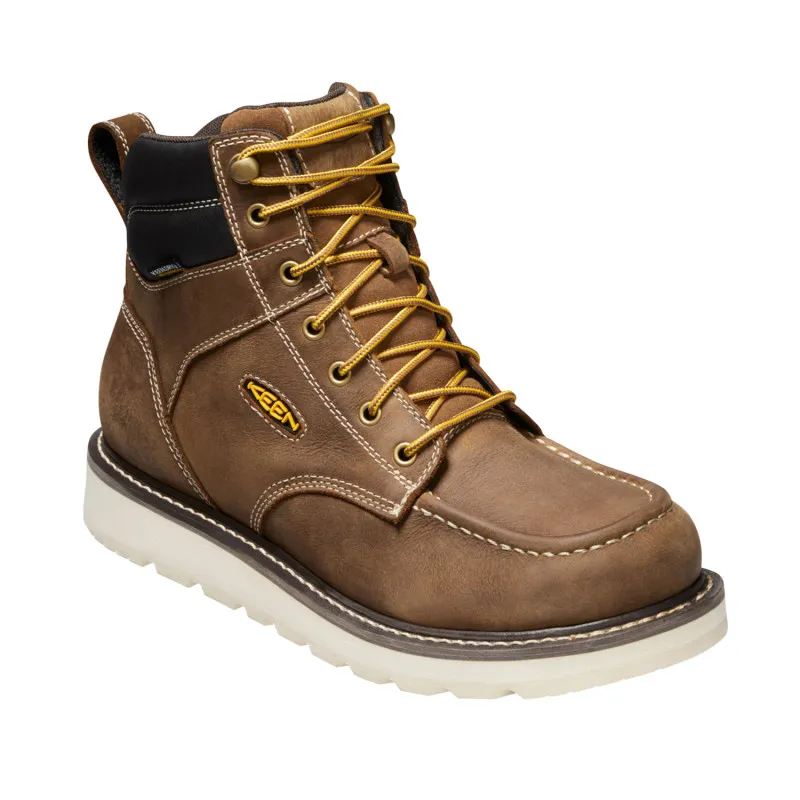 Keen Mens Cincinnati Soft Toe Waterproof Wedge Boot- Belgian/Sandshell