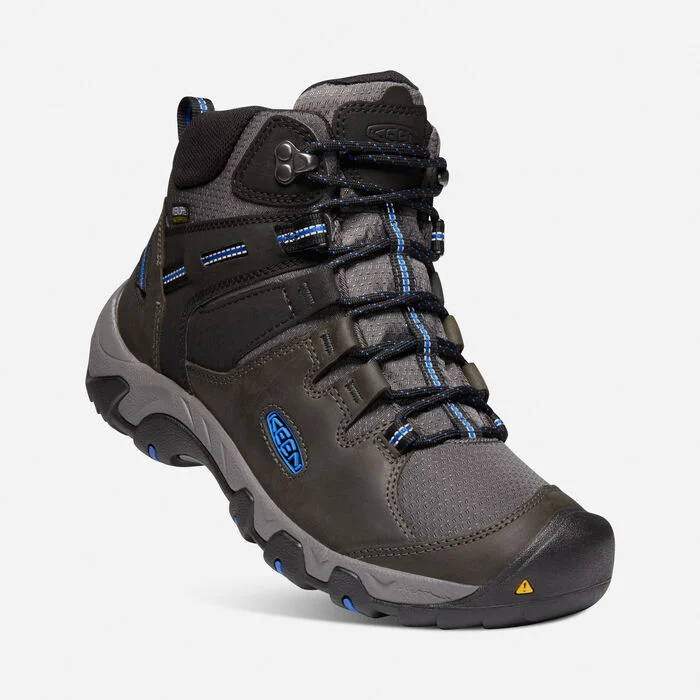 Keen Mens Steens Mid Waterproof Hiking Boot- Magnet/Blue Sky