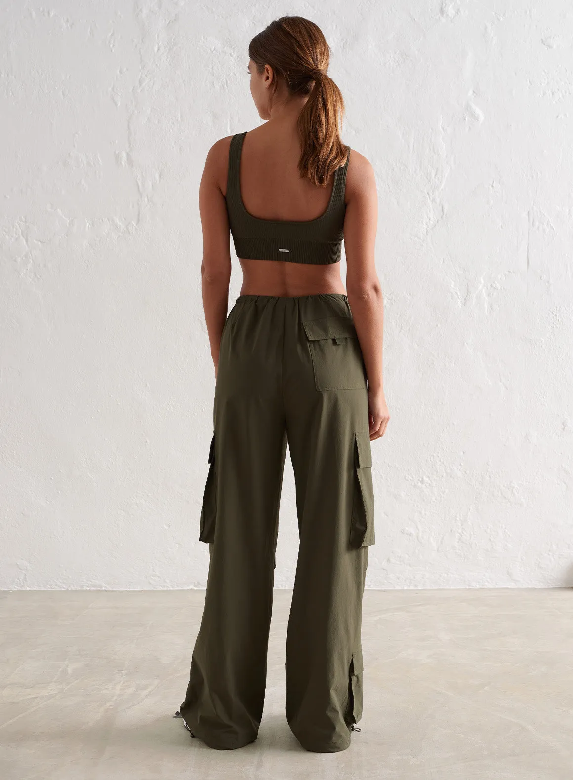 Khaki Windbreaker Parachute Pants