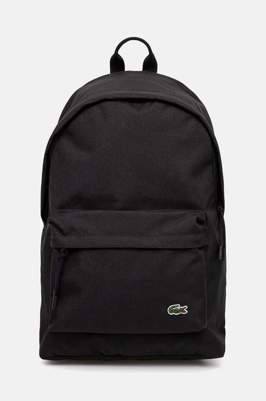 Lacoste backpack black color smooth NU4592NE