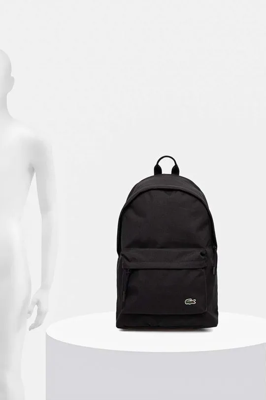 Lacoste backpack black color smooth NU4592NE