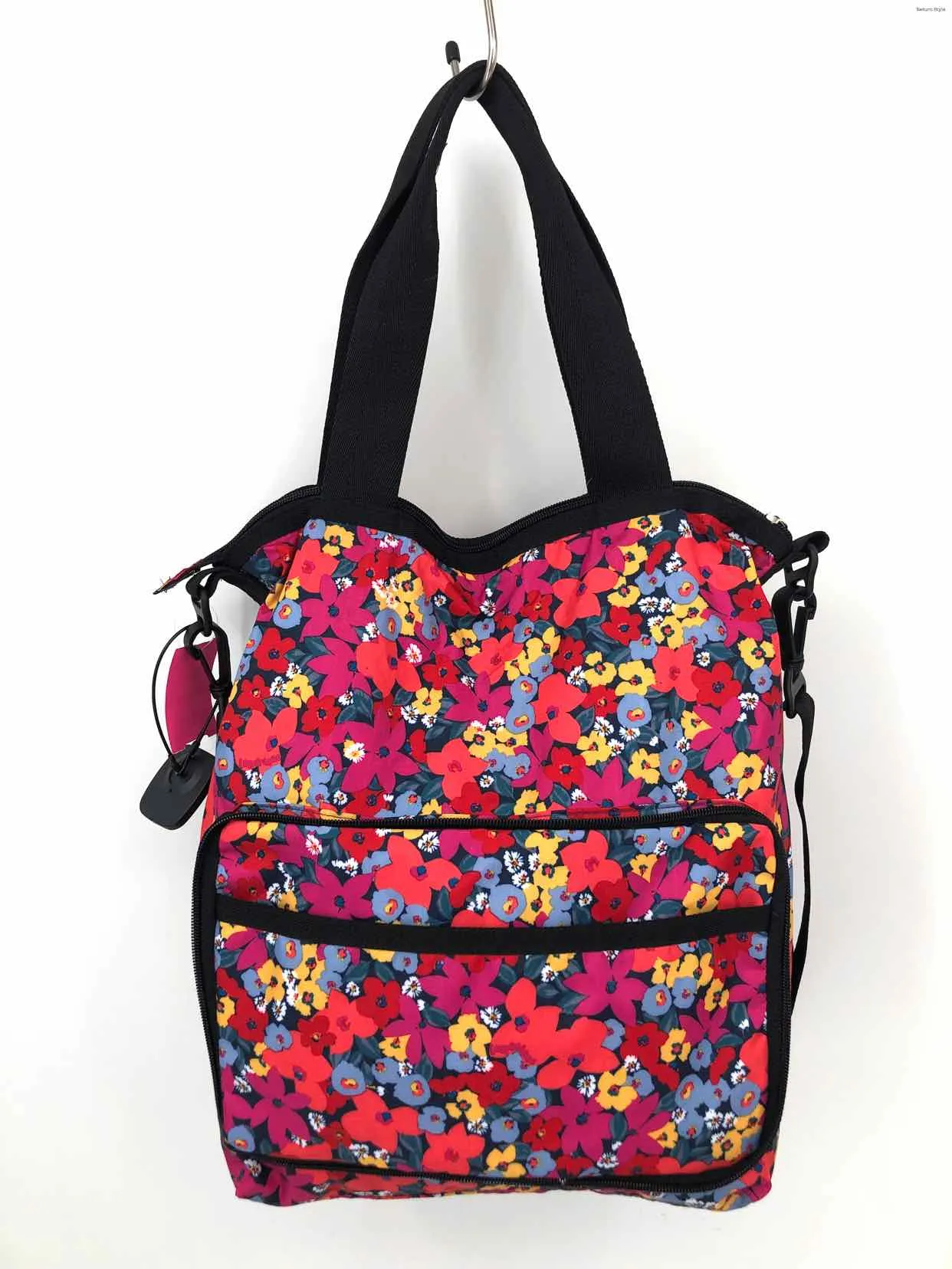 LE SPORTSAC Pink Blue Yellow Nylon Has tag! Floral Crossbody Purse