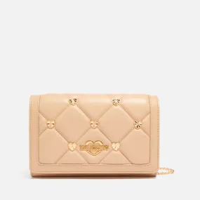 Love Moschino Heart Quilted Leather Crossbody Bag