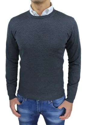 Maglione pullover uomo Class grigio scuro girocollo golf maglia Invernale