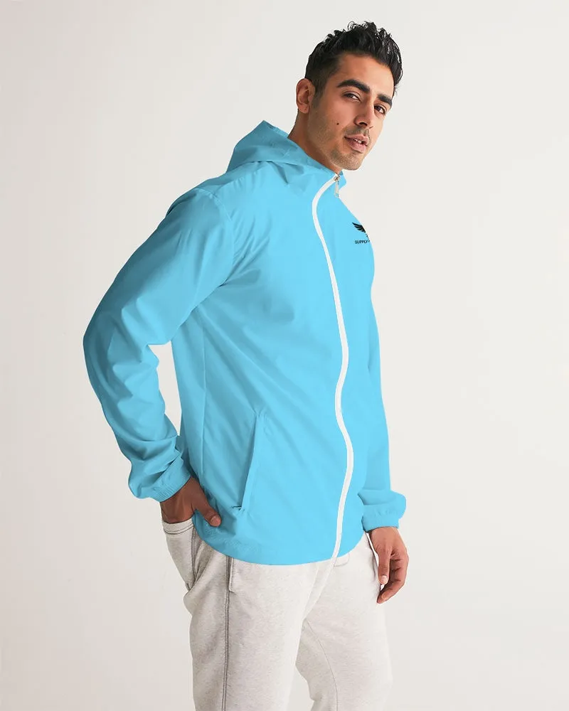 Men's FYC Supply Company High Seas Light Blue Water Resistant Lightweight Windbreaker