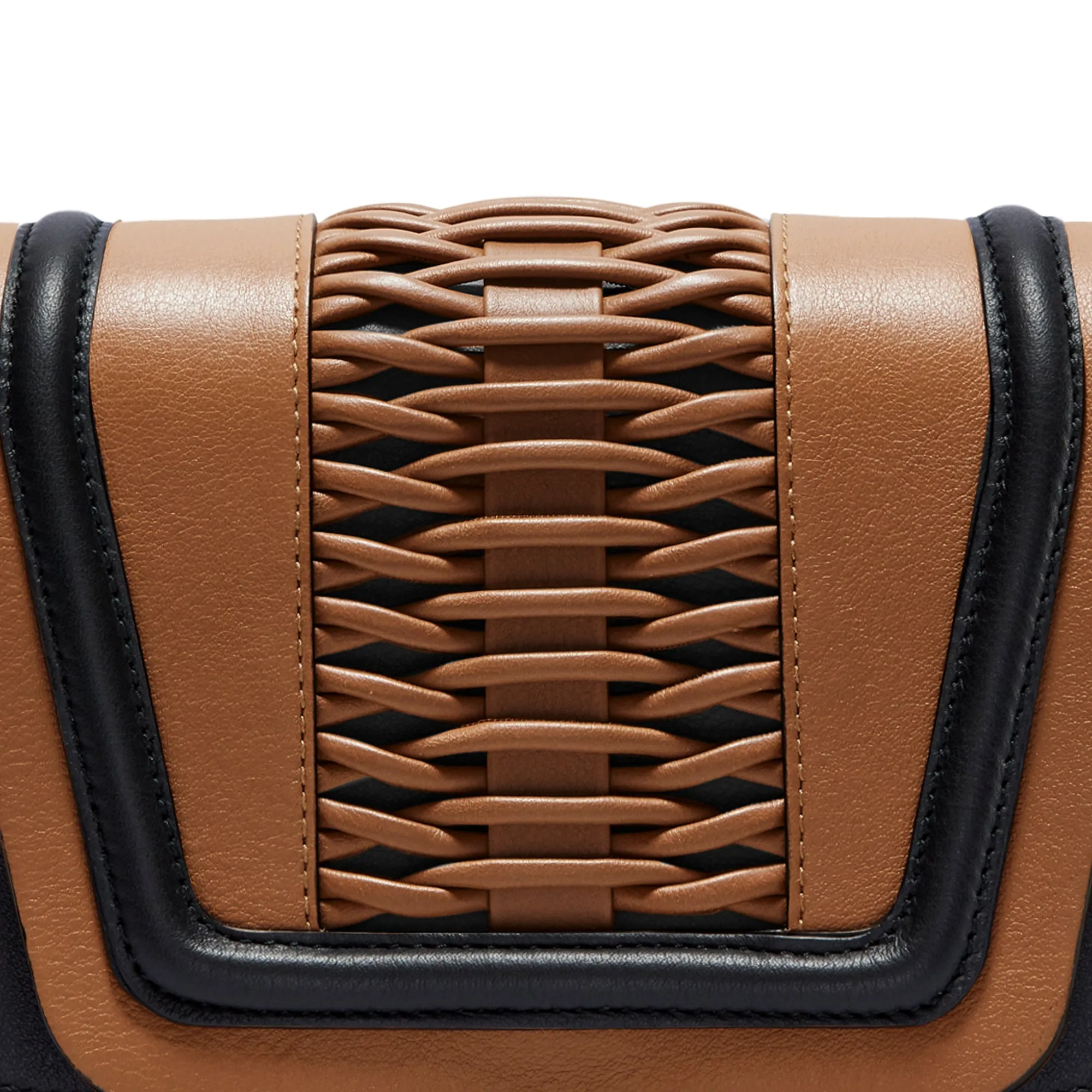 Mini Eugenia braided camel/black crossbody