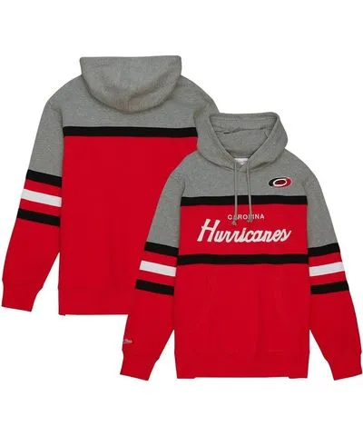 Mitchell & Ness Men's Mitchell & Ness Red, Gray Carolina Hurricanes Head Coach Pullover Hoodie