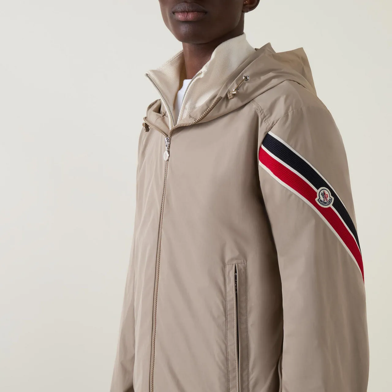 MONCLER Claut Lightweight Windbreaker Jacket - Beige