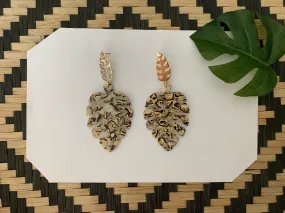 Mosaic Monstera Earrings