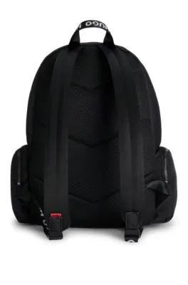 Multi-pocket backpack with contrast logo