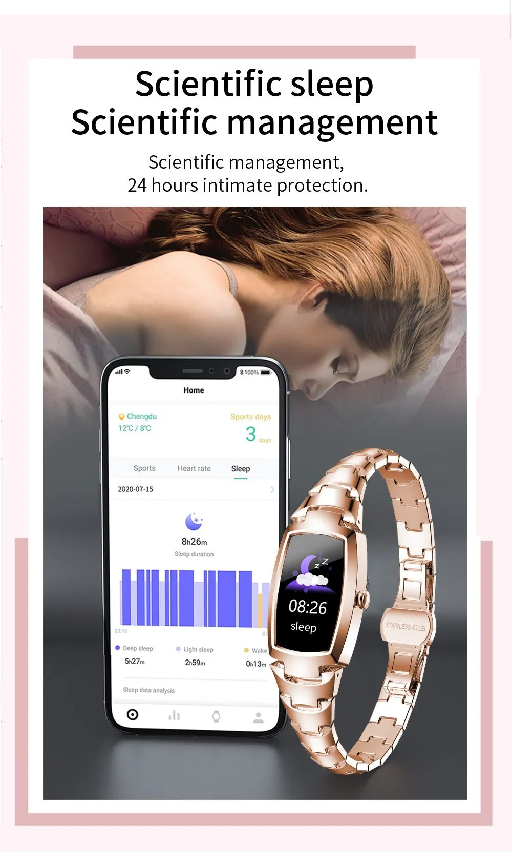 Multi-sports Fitness Tracker Heart Rate Monitor Full Touch Smart Watch