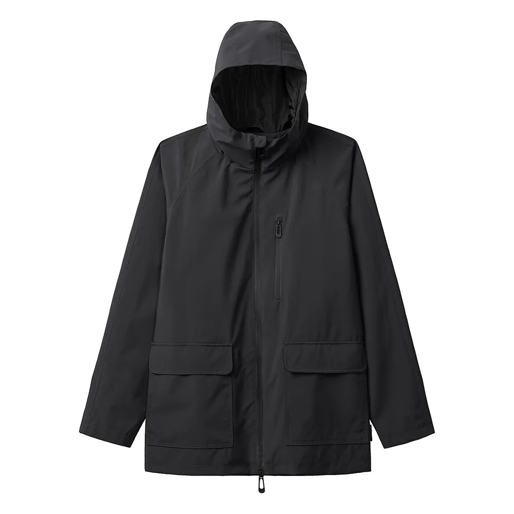 Noize Long Hooded Aquaguard Zippered Raincoat