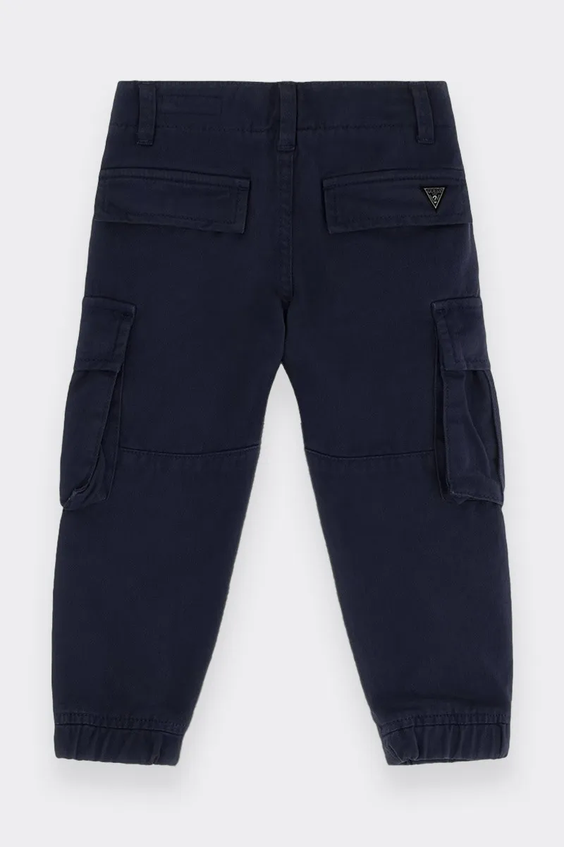 PANTALONE CARGO GABARDINE BLU