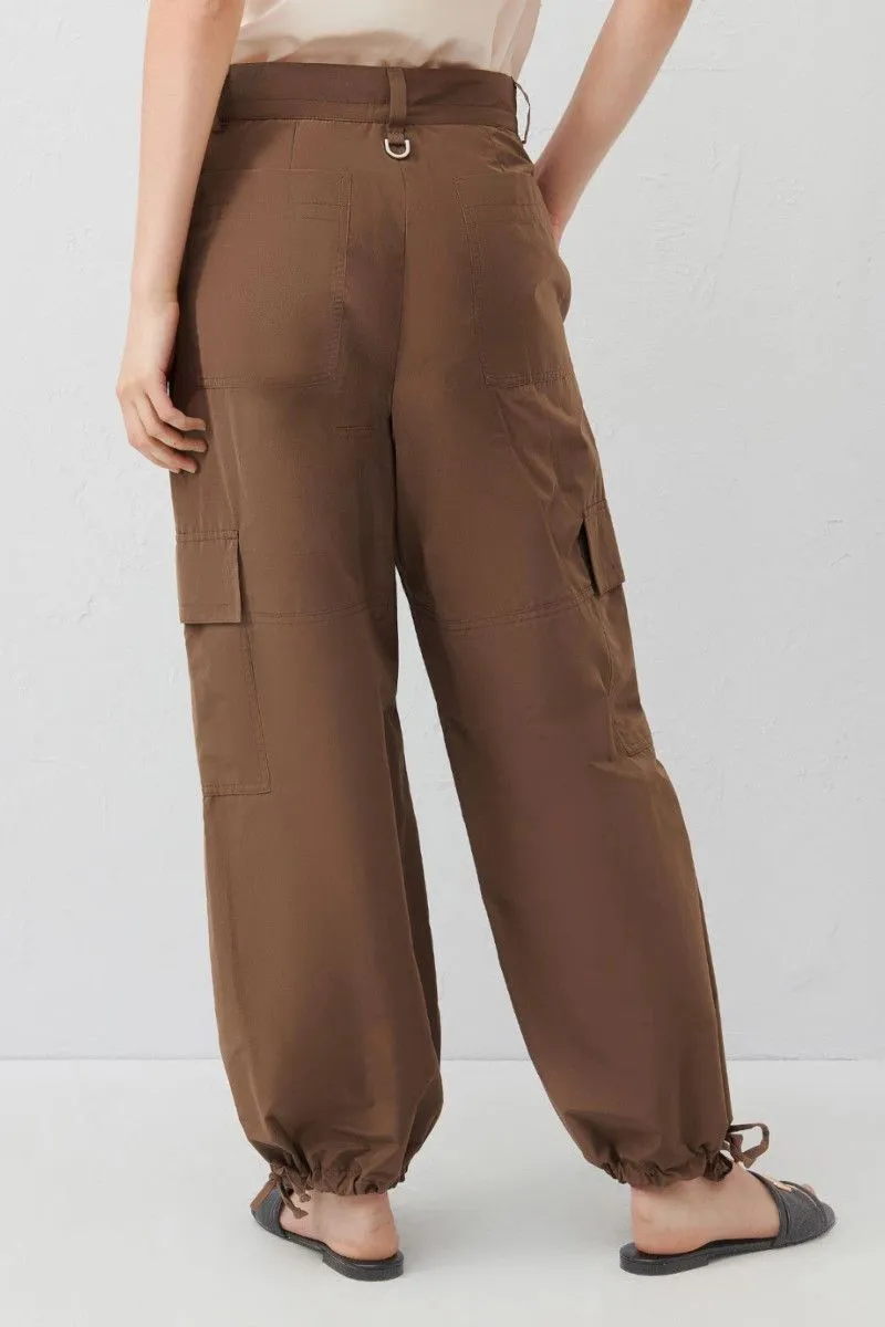 Pantaloni cargo donna Tortora