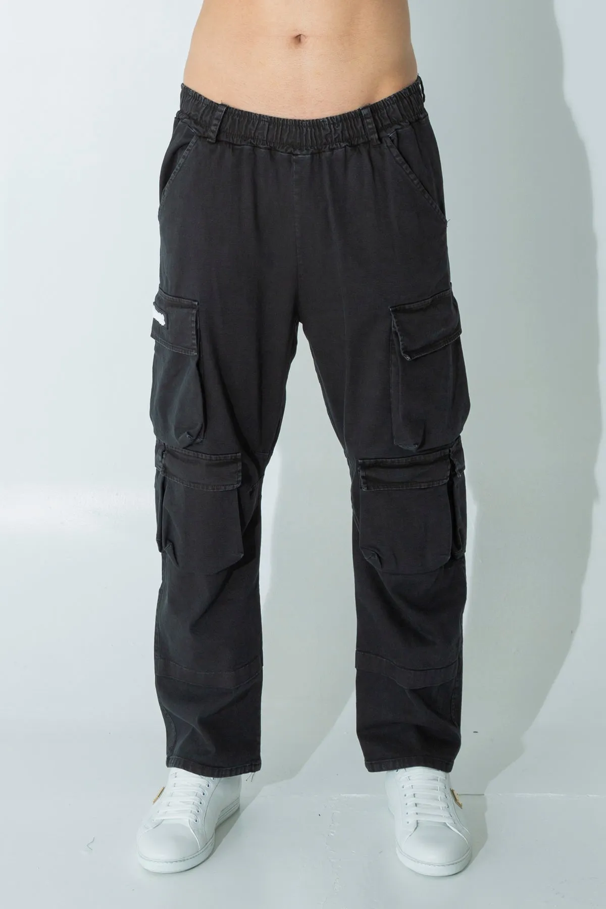 Pantaloni cargo in bull di cotone