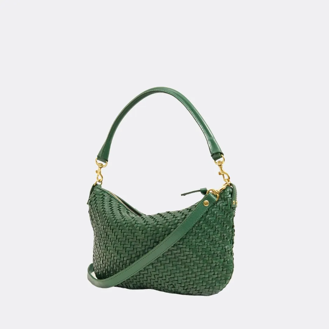 Petit Moyen Messenger (Evergreen Woven Zig Zag)