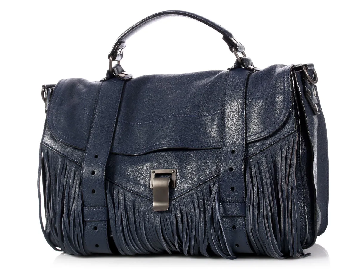 Proenza Schouler Medium Midnight Fringe Lux PS1