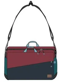 Recycled Messenger Bag - Navy/Burgundy