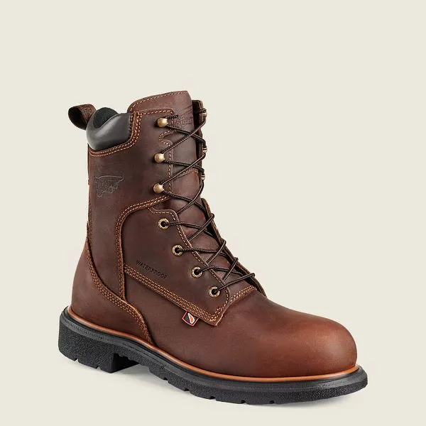 Red Wing Mens 400 USA Made 8” inch Waterproof Soft Toe Work Boot- Oiled Brown Leather