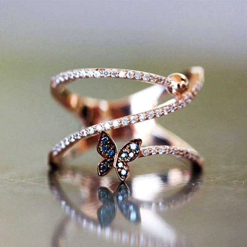 Romantic Butterfly Trail Ring