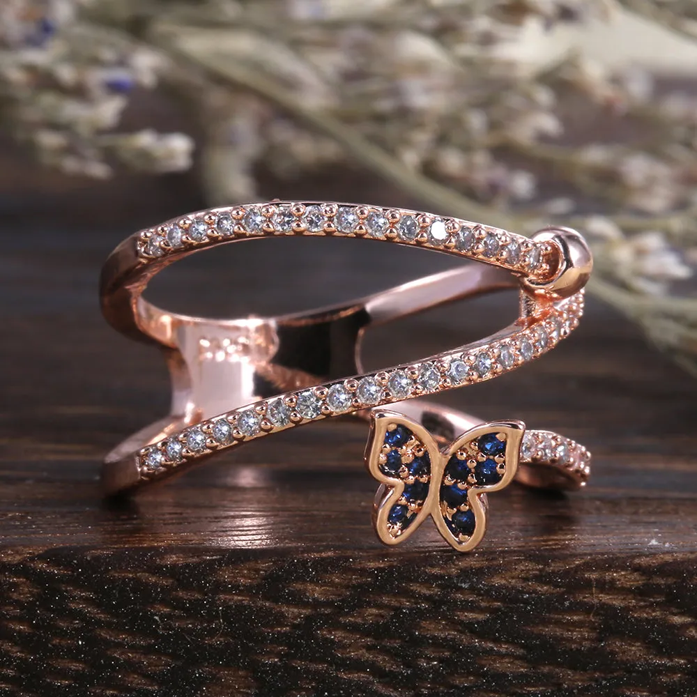 Romantic Butterfly Trail Ring