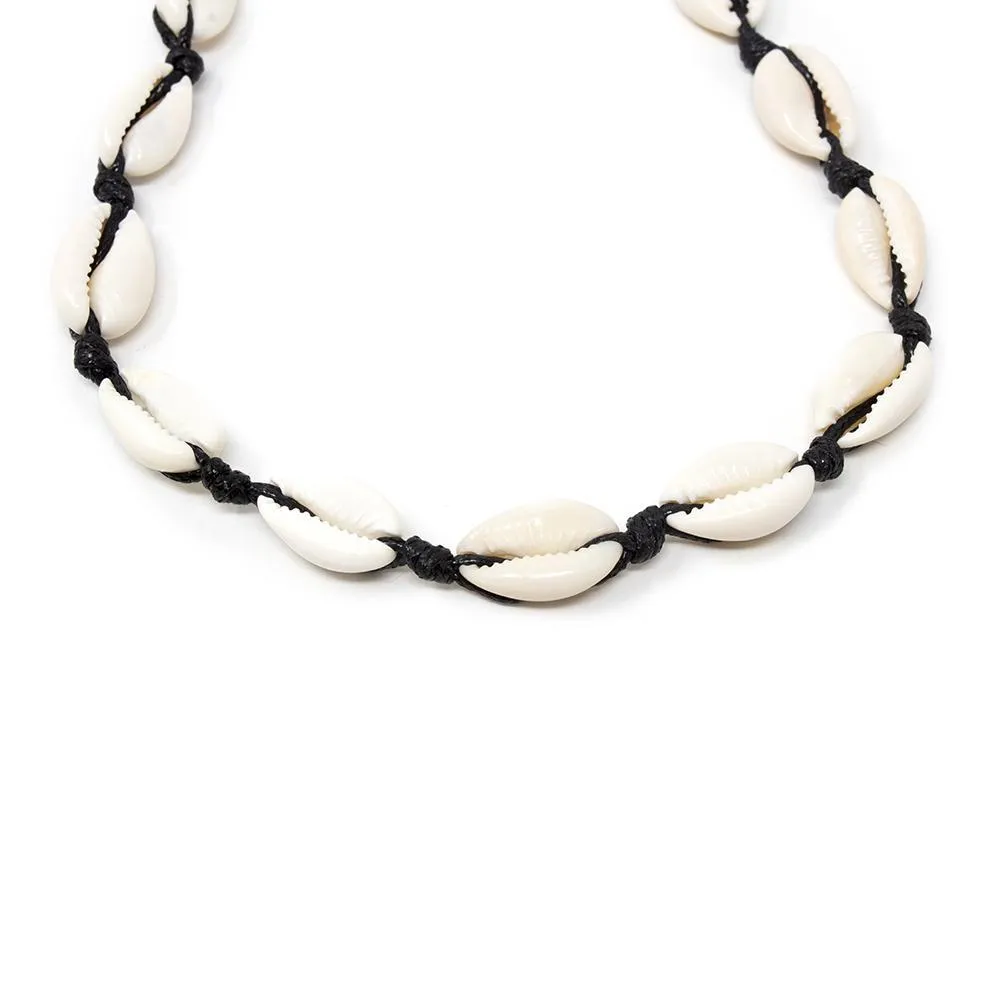 Sea Shell Rope Choker Black