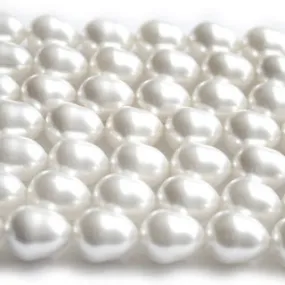 Shell Pearl White Tear Drop 10x15mm