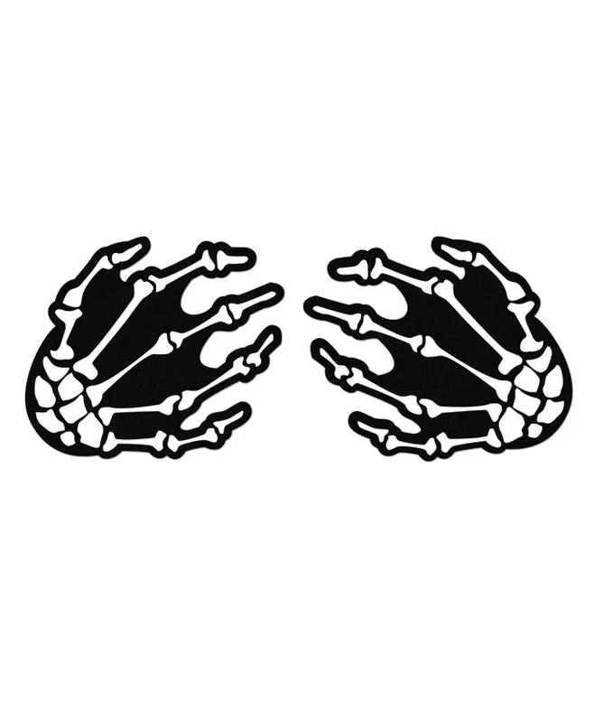 SKELETON HANDS NIPPLE PASTIES - BLACK & WHITEz