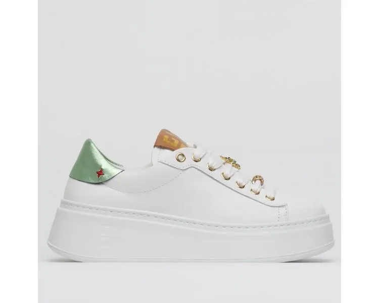 Sneakers donna Gio+ con talloncino verde