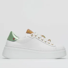 Sneakers donna Gio+ con talloncino verde