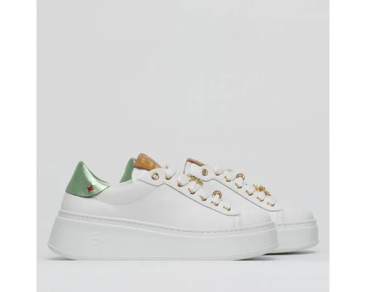 Sneakers donna Gio+ con talloncino verde