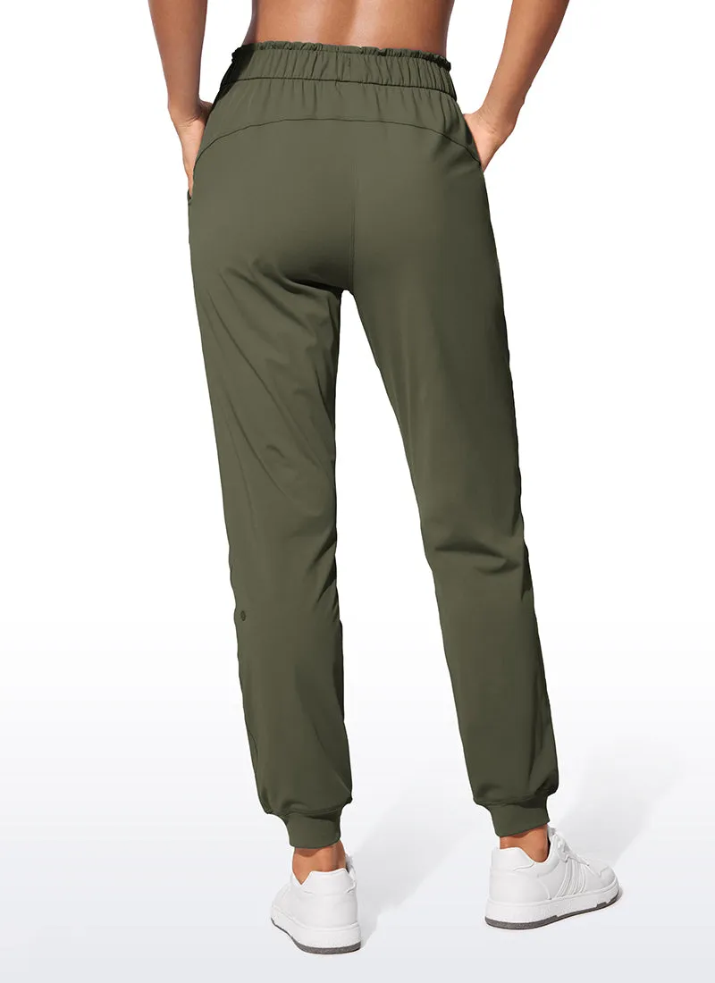 Stretch High Waisted Pockets Joggers 28