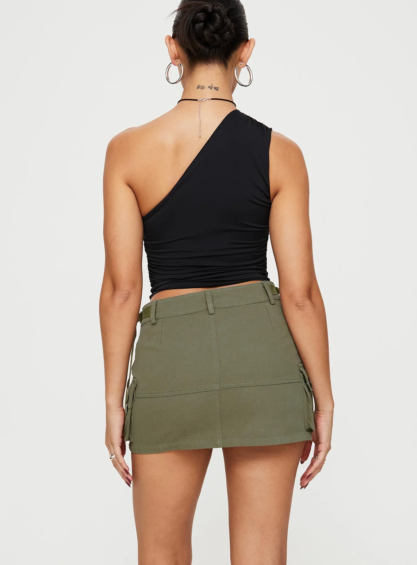 Take You Cargo Mini Skirt Green